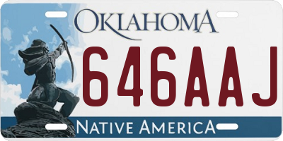 OK license plate 646AAJ