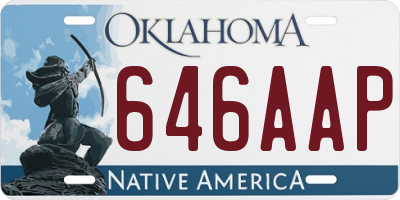 OK license plate 646AAP