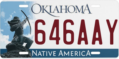 OK license plate 646AAY