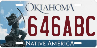 OK license plate 646ABC