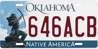 OK license plate 646ACB