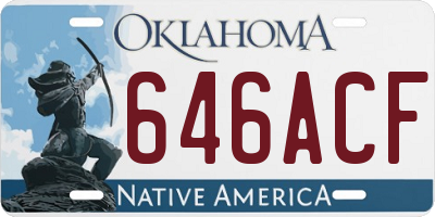 OK license plate 646ACF