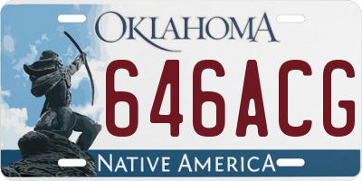 OK license plate 646ACG