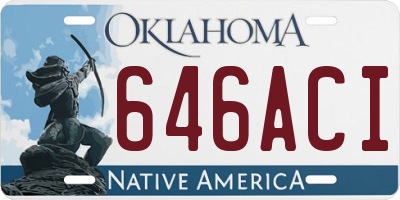 OK license plate 646ACI