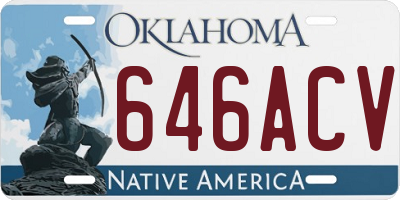 OK license plate 646ACV