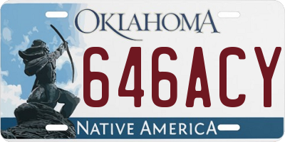 OK license plate 646ACY