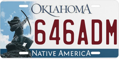 OK license plate 646ADM