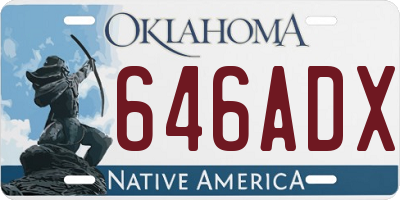 OK license plate 646ADX