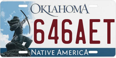 OK license plate 646AET