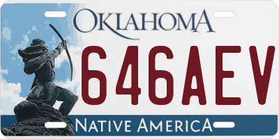 OK license plate 646AEV