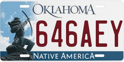 OK license plate 646AEY