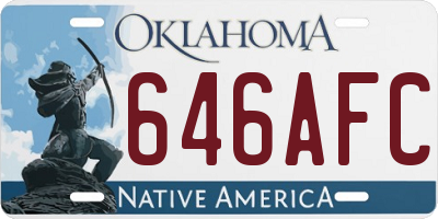 OK license plate 646AFC