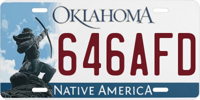 OK license plate 646AFD