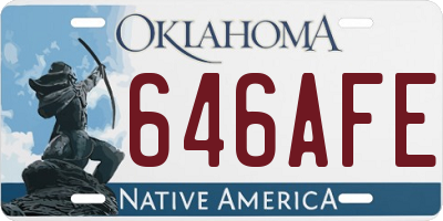 OK license plate 646AFE
