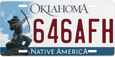 OK license plate 646AFH