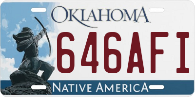 OK license plate 646AFI
