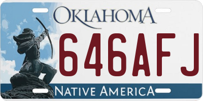 OK license plate 646AFJ