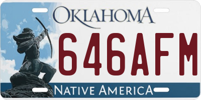 OK license plate 646AFM