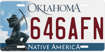 OK license plate 646AFN