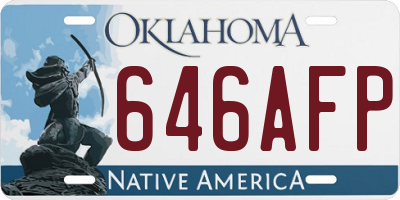 OK license plate 646AFP