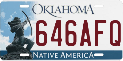 OK license plate 646AFQ