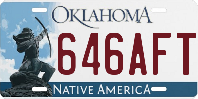 OK license plate 646AFT