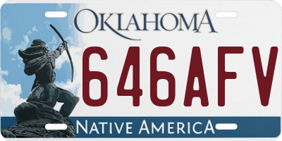 OK license plate 646AFV
