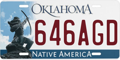 OK license plate 646AGD
