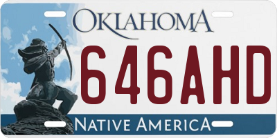 OK license plate 646AHD
