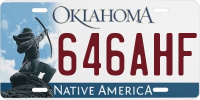 OK license plate 646AHF