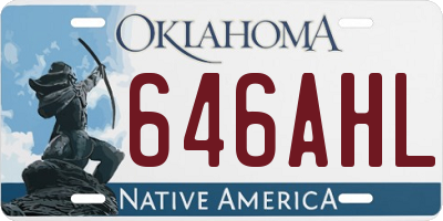 OK license plate 646AHL