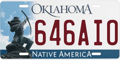 OK license plate 646AIO