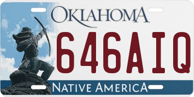 OK license plate 646AIQ