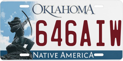 OK license plate 646AIW