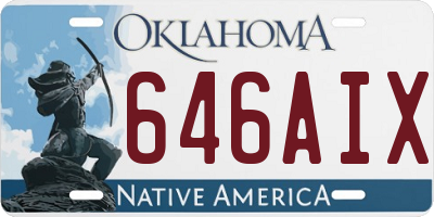 OK license plate 646AIX