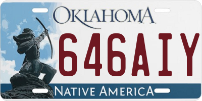 OK license plate 646AIY