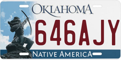 OK license plate 646AJY