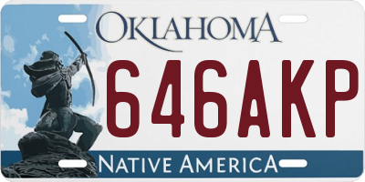OK license plate 646AKP