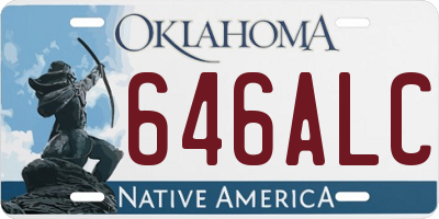 OK license plate 646ALC
