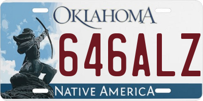 OK license plate 646ALZ