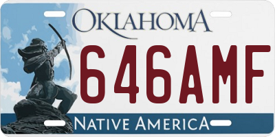OK license plate 646AMF