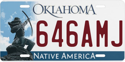 OK license plate 646AMJ
