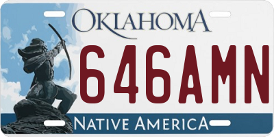 OK license plate 646AMN
