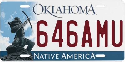 OK license plate 646AMU