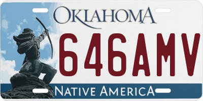 OK license plate 646AMV