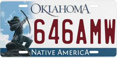 OK license plate 646AMW