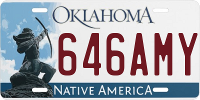 OK license plate 646AMY