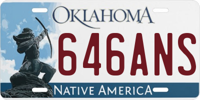 OK license plate 646ANS