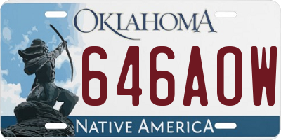 OK license plate 646AOW