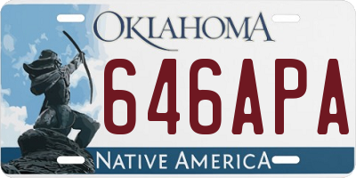 OK license plate 646APA